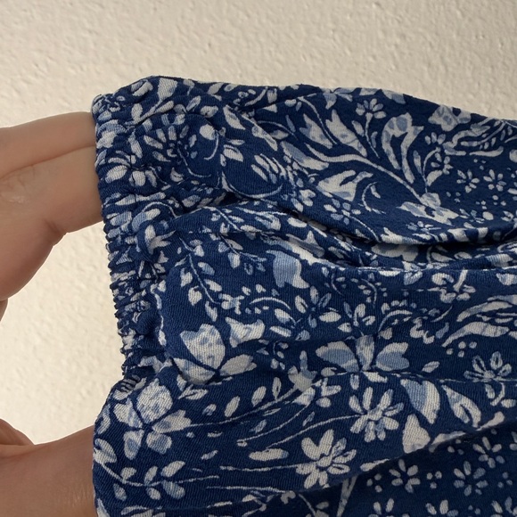 Madewell women's Tie-Waist Tiered Mini Dress in Floral Blue Ditsy 0 - Picture 7 of 16